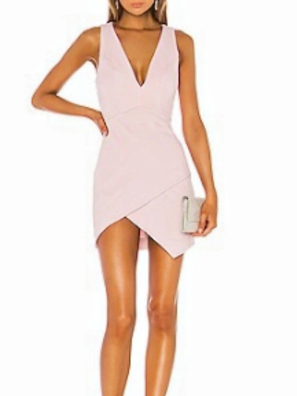 NBD Mini V-Neck Dress in Pink NWT